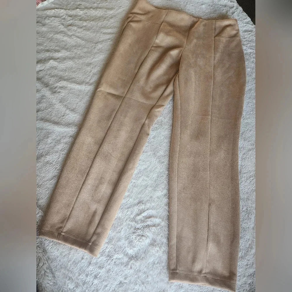 LG Beige Poly Slacks by Zac & Rachel